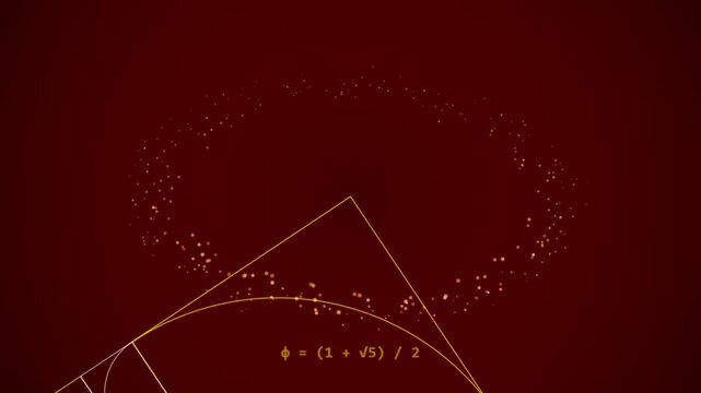 Golden Ratio mathematical formula with glowing particle galaxy rotation