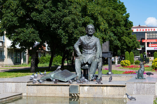 CHERKESSK, RUSSIA - JULY 09, 2026: Monument to Russian writer I.S. Turgenev on a sunny day. Cherkessk, Karachay-Cherkessia