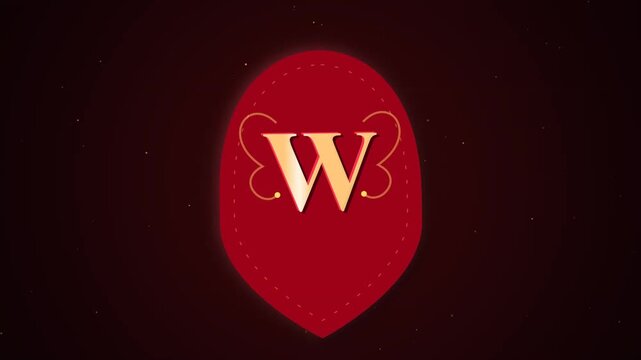 Gold Letter W Animated Logo Reveal on a Red Shield Background