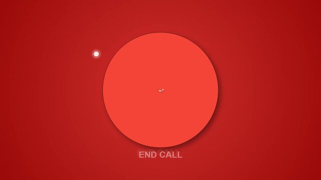 Red mobile phone interface button used to end a communication call