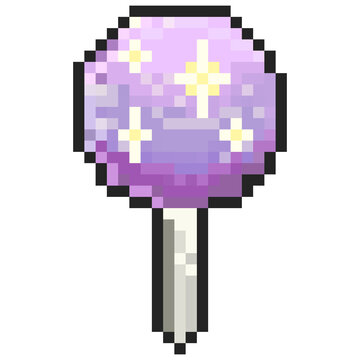 Cute retro pixel art Halloween candy vector set