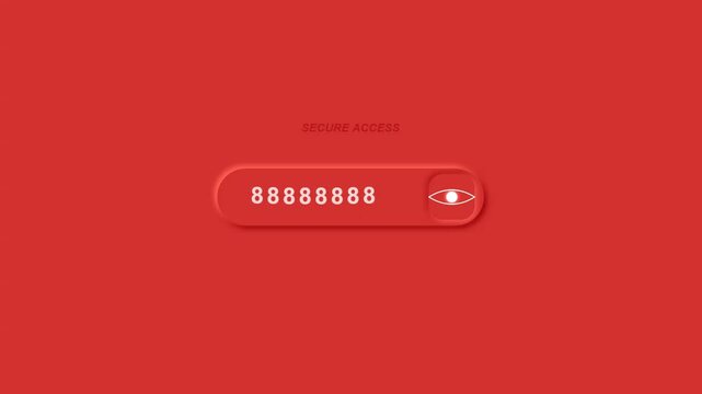 Secure access user interface with password input field and privacy eye icon
