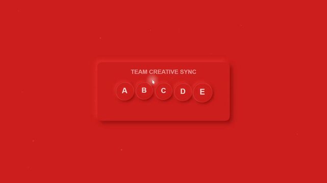 Computer cursor clicking team creative sync buttons on red interface