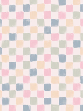 Pastel painted checkerboard pattern background