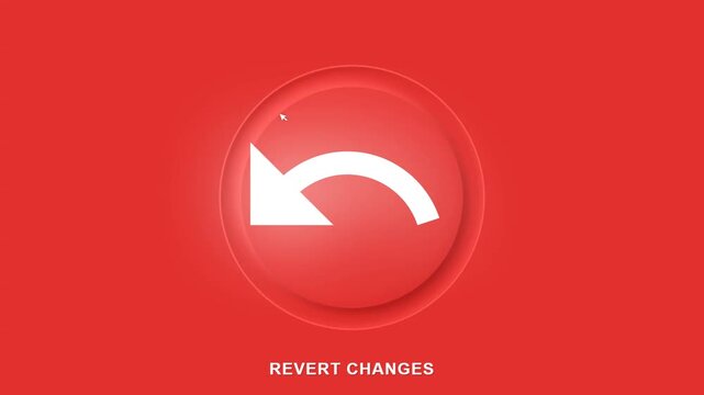 Red Circular Button with Revert Changes Arrow Icon Animation