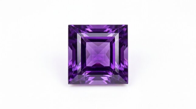 Square princess cut purple amethyst gemstone