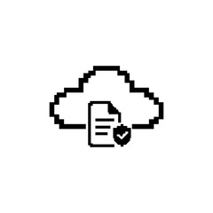 Fototapeta premium Cloud secure document check pixel