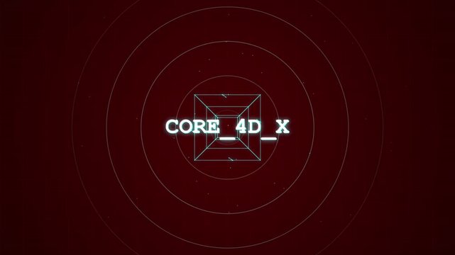 Abstract Geometric Core 4D X Motion Graphic with Digital Grid Interface