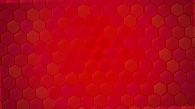 Red honeycomb pattern background with slow geometric pulsing motion