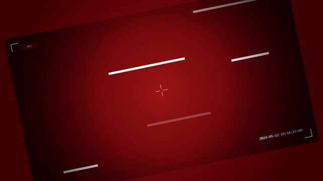 Red Security Camera Recording Overlay with Digital Targeting Reticle