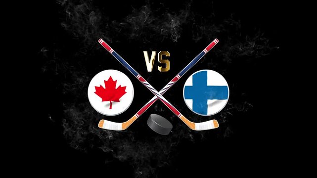 Canada vs Finland International Hockey Championship Illustration