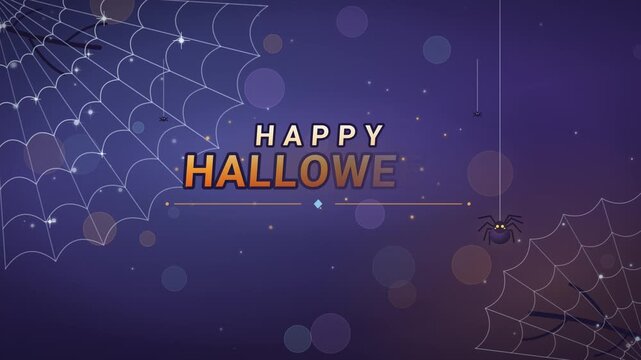 Animated Halloween Greeting with Spider Webs and Text