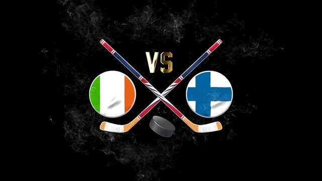 Ireland vs Finland Ice Hockey Match Sports Background