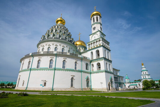 Cathedral of the Resurrection of Christ in the New Jerusalem monastery on a sunny July day. Istra, Moscow region
