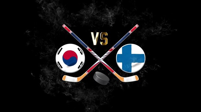South Korea vs Finland Ice Hockey Match Sports Background