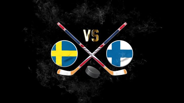 Sweden vs Finland International Hockey Championship Illustration
