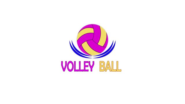 Volleyball symbol logo for a championship or match. Green screen background.