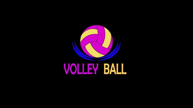 Volleyball symbol logo for a championship or match. Green screen background.