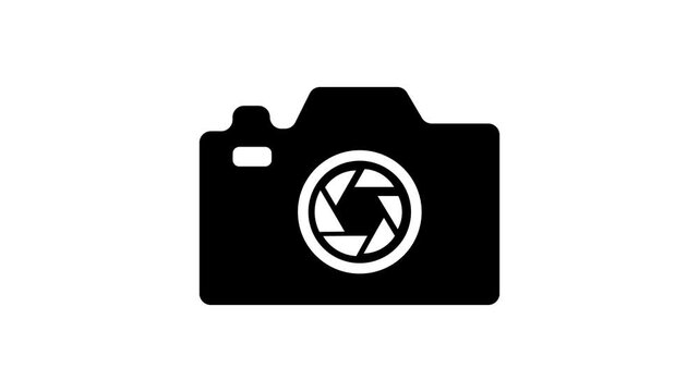 Camera, photographic device icon concept animation with alpha channel