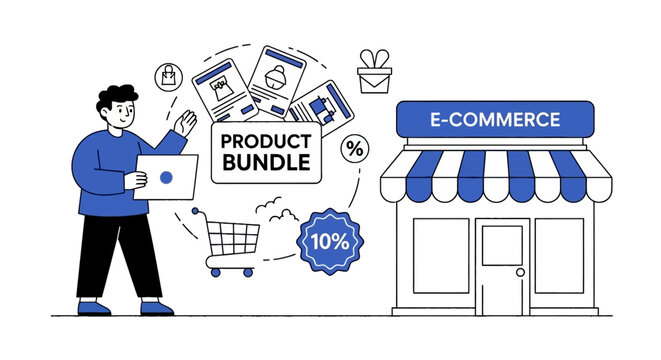 E-commerce product bundle promotion with discount tag