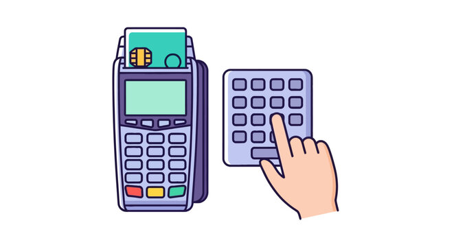 Point of sale terminal with credit card and pin entry keypad