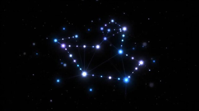 Sparkling Constellation Formation Animation - Celestial Star Map