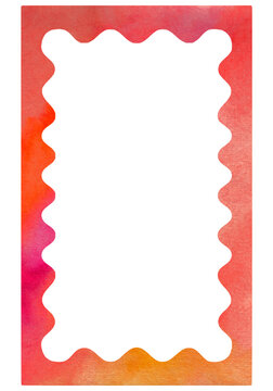 Rectangle Frame with Colorful Watercolor Texture