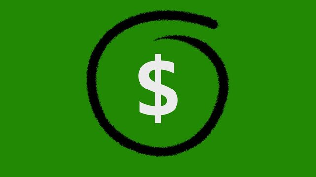 Glowing american currency dollar sign icon rounded by roughen eddge. dollar icon finance concept. Financial Focus and Wealth Concept on Black Background