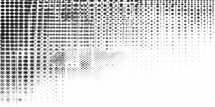Abstract Halftone Dot Pattern Background with Geometric Circle Shapes, Digital Pixel Texture Vector Design for Technology, Business, Web and Seamless Wallpaper Illustration