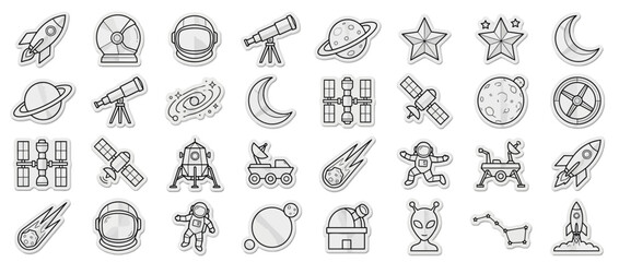Set of Hand Drawn Space and Astronomy Doodle Icons © Devi Pratama