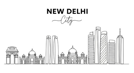 Obraz premium New Delhi City Skyline - India Modern Architecture and Landmarks