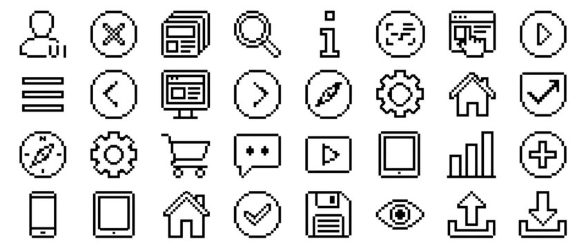 Set of Minimalist Line Art User Interface Icons