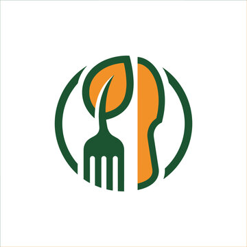Minimalist food logo vector illustration for modern restaurant and cafe branding identity