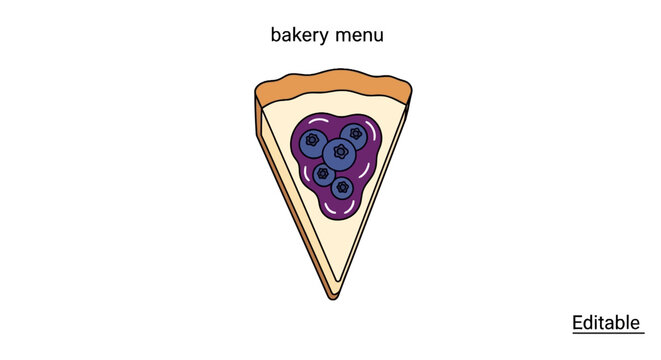 Top view of blueberry cheesecake slice