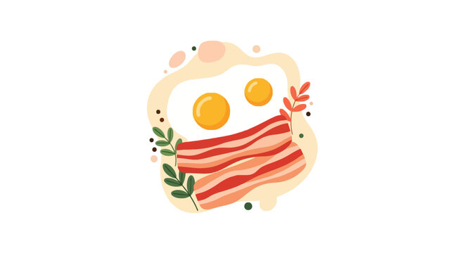 Classic breakfast plate with fried eggs and crispy bacon