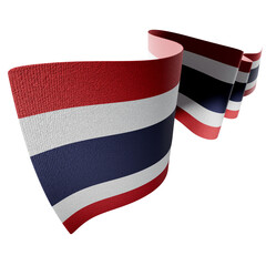 Obraz premium Thailand Flag Waving Perspective 3D Realistic Fabric Long and Perspective 6