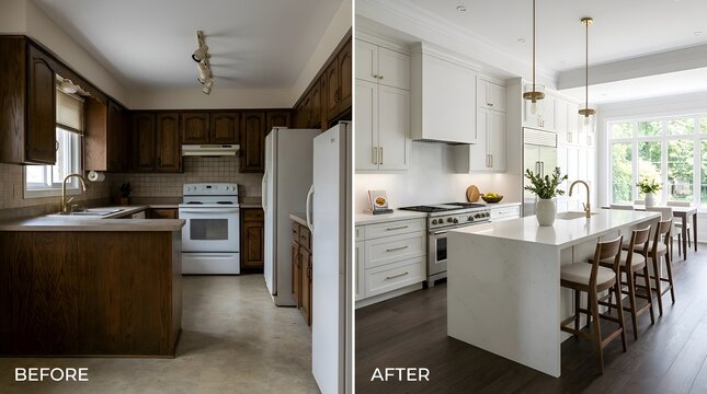 Kitchen Renovation Before and After: Dark To Bright Modern Design Transformation