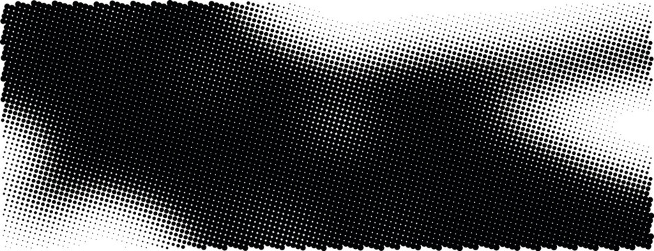 Monochrome halftone abstract rectangle gradient dots background with jagged edges texture shading pattern design for modern graphic illustration backdrop