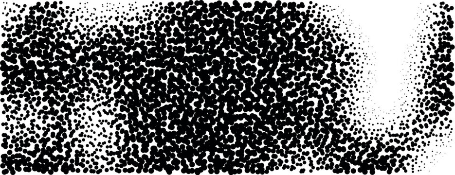 Monochrome halftone stereogram abstract random dots background with hidden 3D teapot illusion pattern design for modern optical art illustration backdrop