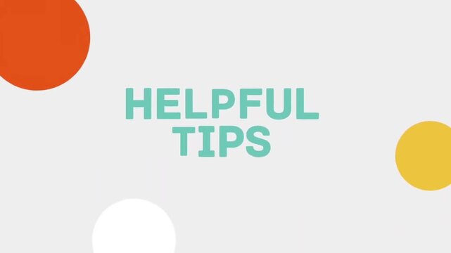 Animated Helpful Tips Text Graphic Motion Background For Educational Videos, Social Media Tutorials, And Explainer Clips