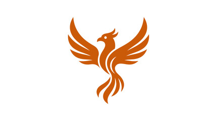 Naklejka premium A stylized orange bird icon isolated on a clean white background