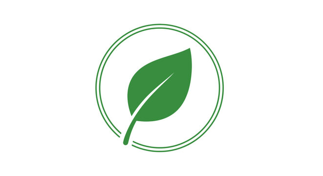 Green leaf logo eco symbol.