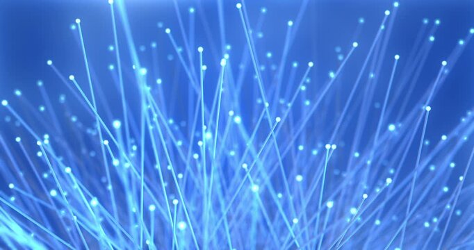 Abstract blue fiber optics background for digital technology concept. Technology Related 4K CG Animation.