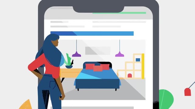 Animated Female Instructor Teaching Online Class On Digital Screen For E-Learning, Education, And Course Marketing