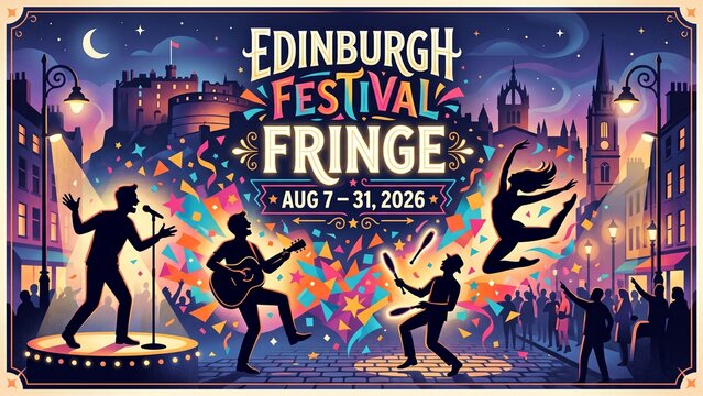 Edinburgh Festival Fringe nocturnal artistic celebration.