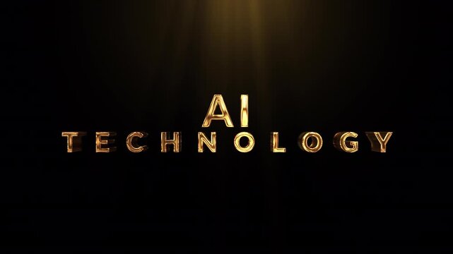 Golden ai technology text animation intro