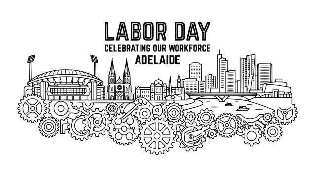 Adelaide skyline with gears