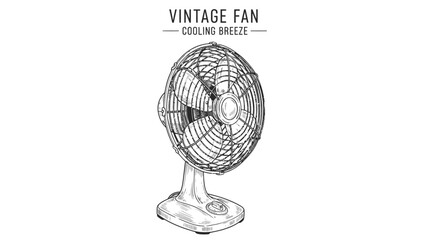 Fototapeta premium Vintage electric fan on white background.