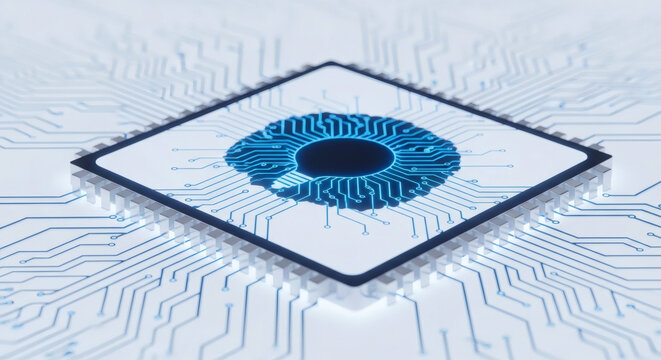 Digital Artificial Intelligence Neural Network Processing Chip Concept with Brain Circuitry