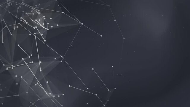 Artificial Intelligence Plexus Network Background with Global Data Connections on Dark Gray Abstract Gradient